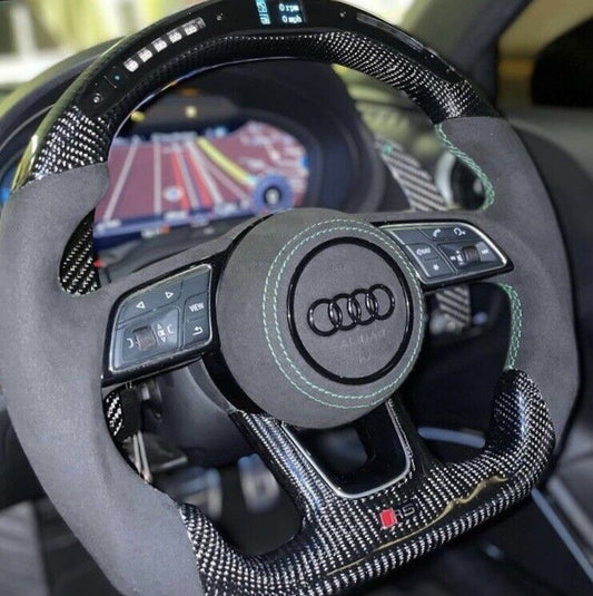 Audi Carbon Steering Wheel With LED Rev Counter