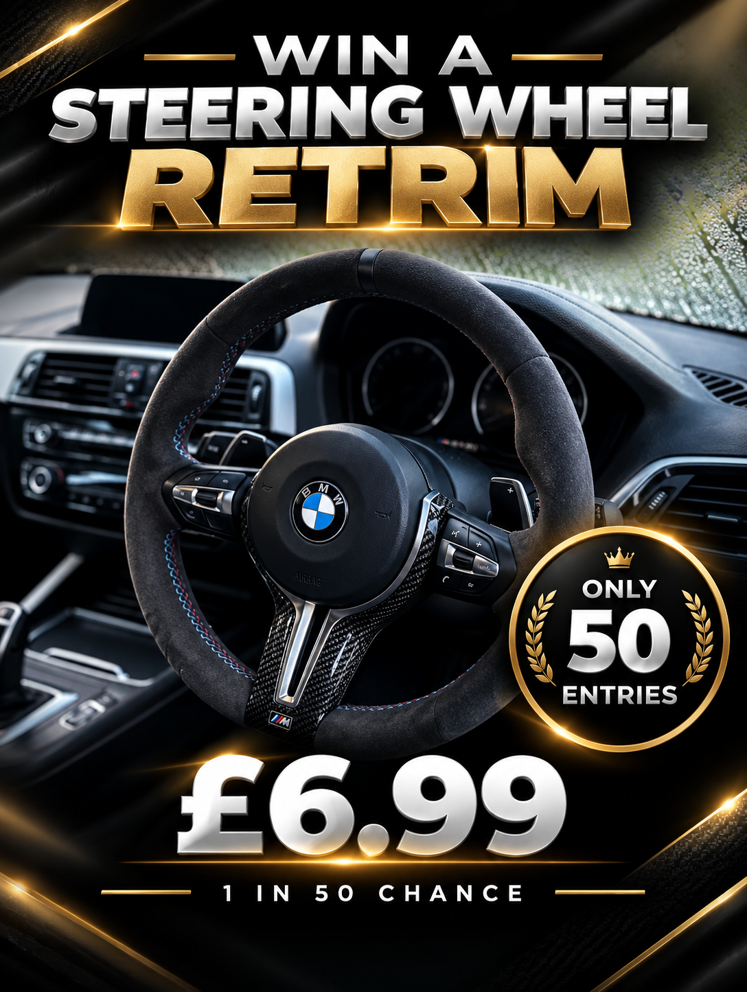 Win a Steering Wheel Retrim For £6.99 LOW ODDS
