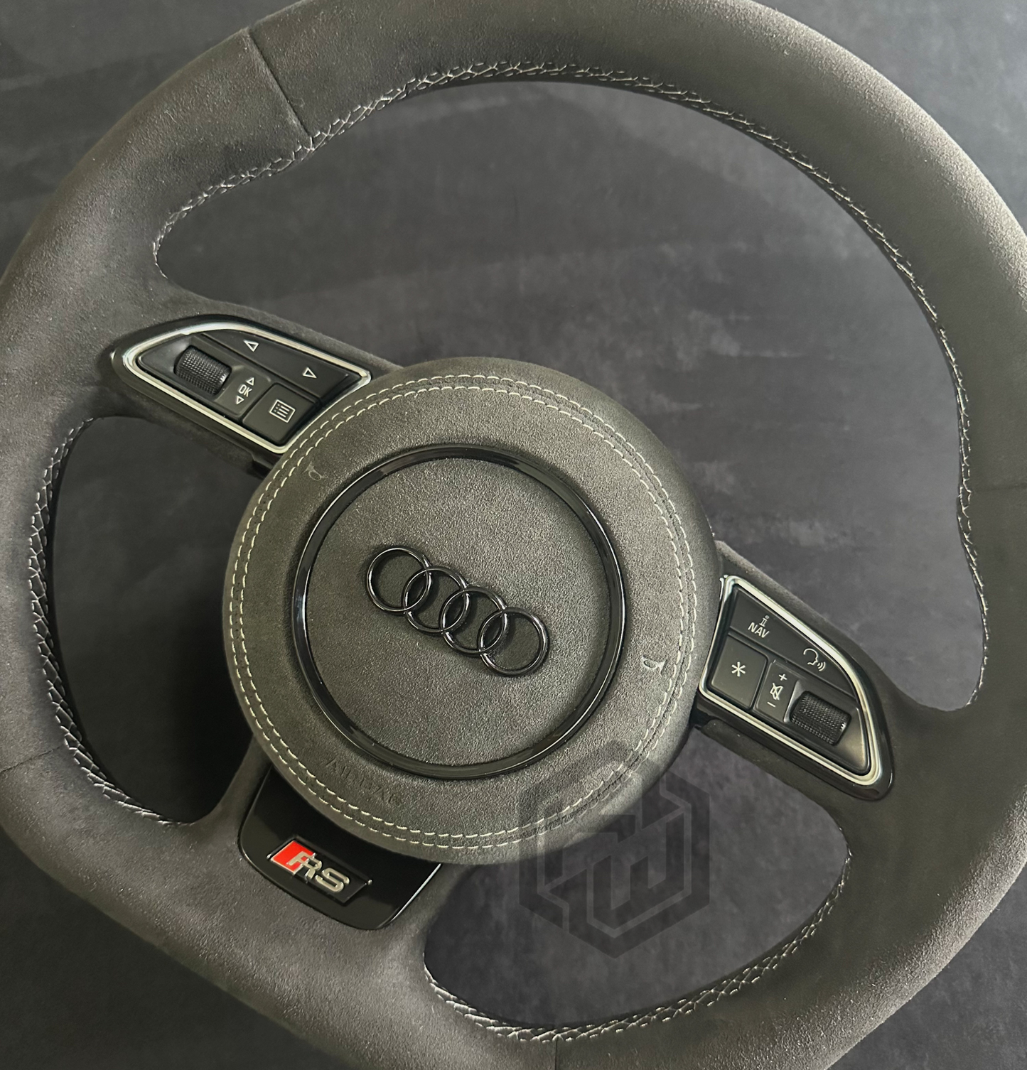 Audi Steering Wheel & Airbag Cover Full Alcantara