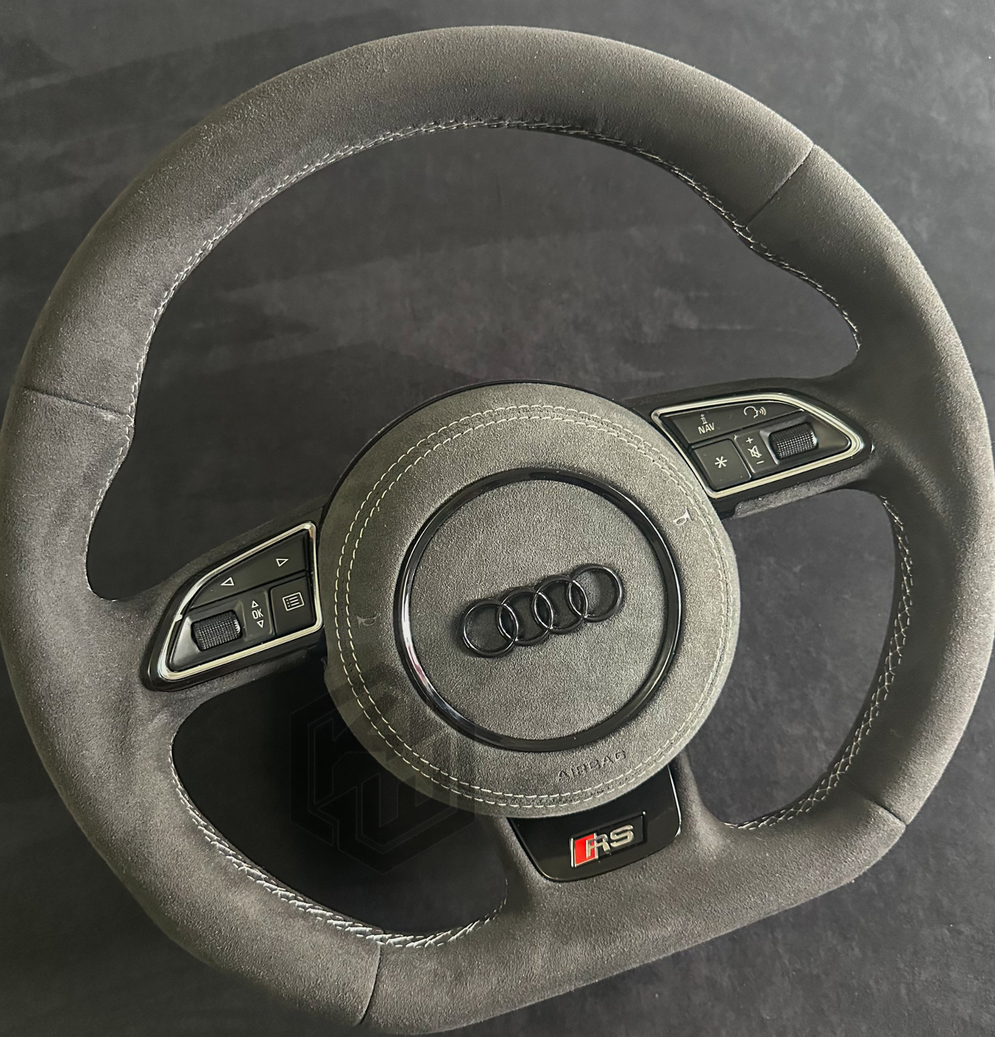 Audi Steering Wheel & Airbag Cover Full Alcantara